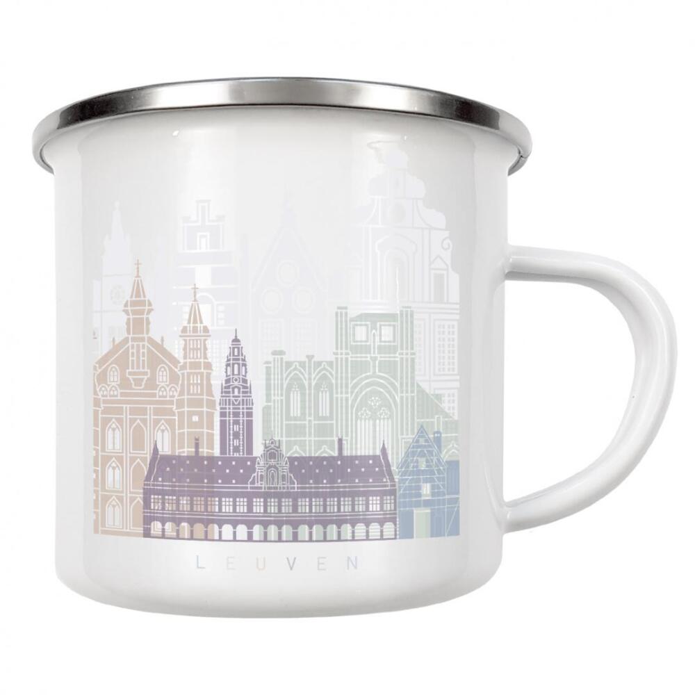 Emaille Tasse "LEUVEN SKYLINE PASTELL" artboxONE - Städte,Architektur