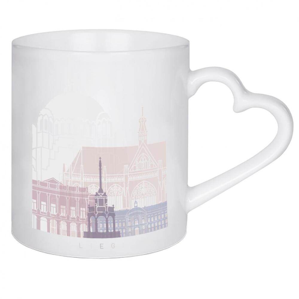 Herztasse "LÜTTICH SKYLINE PASTELL" artboxONE - Städte,Architektur