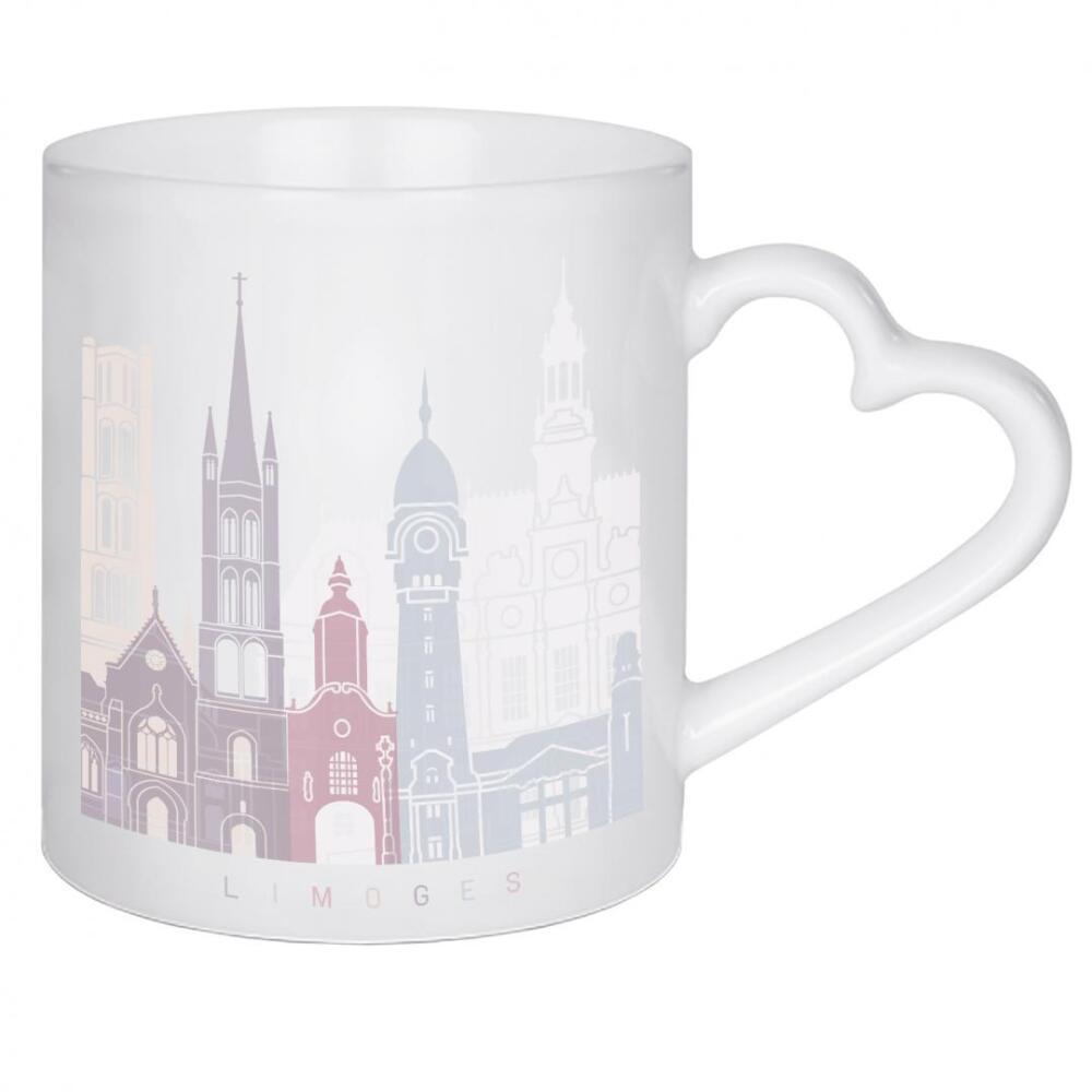 Herztasse "LIMOGES SKYLINE PASTELL" artboxONE - Städte,Architektur