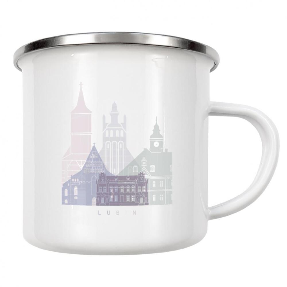Emaille Tasse "LUBIN SKYLINE PASTELL" artboxONE - Städte,Architektur