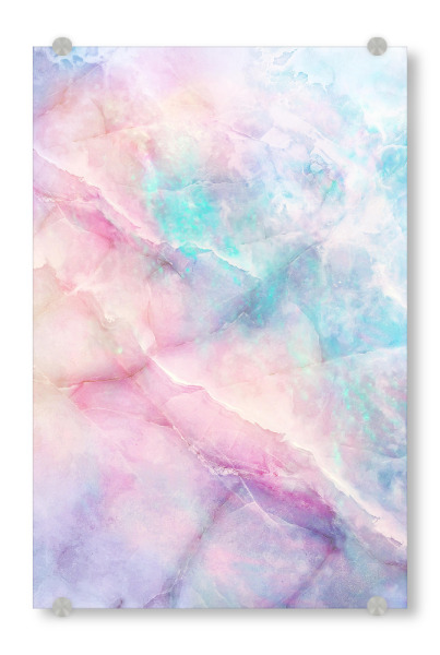 Acrylglasbild "Unicorn Marble" artboxONE - Abstrakt,Marmor - Unicorn,Rainbow,Magic,Marble,Irdescent,Lovely,Pastel,Pink,Color,Blue