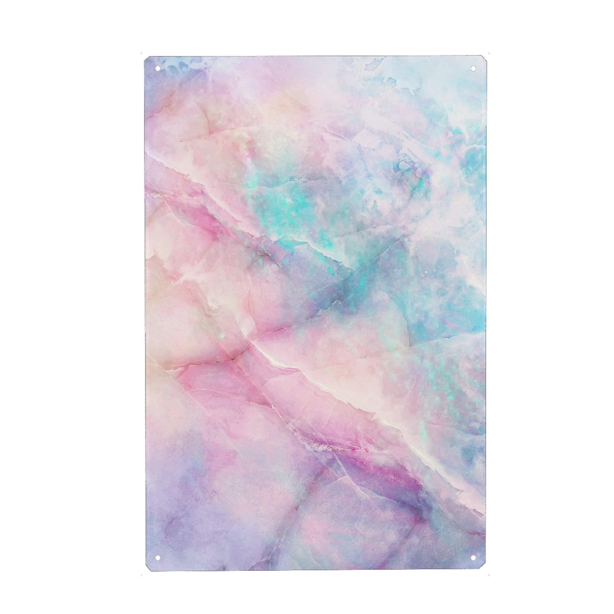 Metall Poster "Unicorn Marble" artboxONE - Abstrakt,Marmor - Unicorn,Rainbow,Magic,Marble,Irdescent,Lovely,Pastel,Pink,Color,Blue - Blechschild