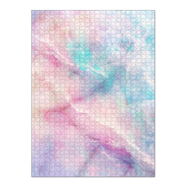 Puzzle Ravensburger "Unicorn Marble" artboxONE - Abstrakt,Marmor - Unicorn,Rainbow,Magic,Marble,Irdescent,Lovely,Pastel,Pink,Color,Blue