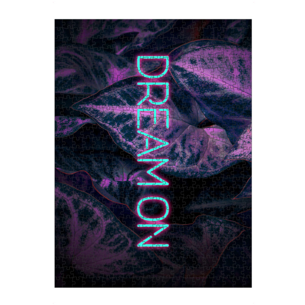 artboxONE Puzzle "Dream On 2" artboxONE - Typografie,Abstrakt,Menschen - Quote,Love,Dream,Pink,Greenery,Leaves,Plant,Night,Neon,Typography