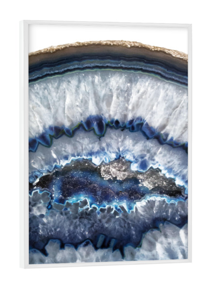 Poster mit weißem Rahmen "Cold Ice Agate" artboxONE - Abstrakt,Marmor - Gem,Gemstone,Mineral,Agate,Precious,Crystals,Quartz