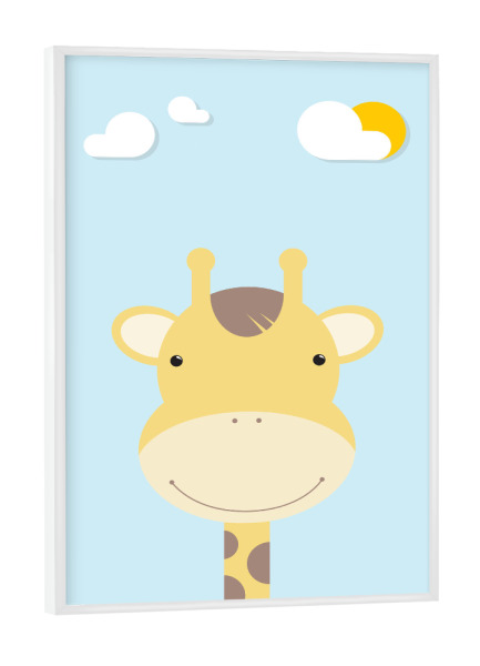 Poster mit weißem Rahmen "Giraffe Portrait 3" artboxONE - Für Kinder,Tiere
