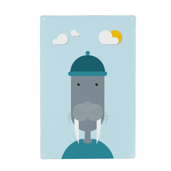 Metall Poster "Walross Portrait" artboxONE - Für Kinder,Tiere