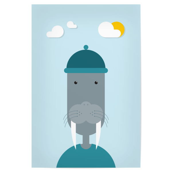 Poster 30x20 cm "Walross Portrait" artboxONE - Für Kinder,Tiere