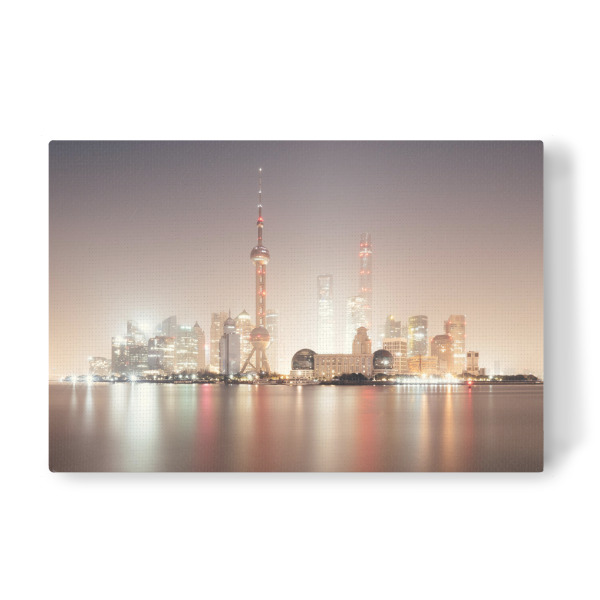 Leinwandbild "PUDONG #2" artboxONE - Städte,Architektur,Reise / Asien,Städte / Shanghai - Shanghai,Skyline,China,Nacht,Lichter,Hell