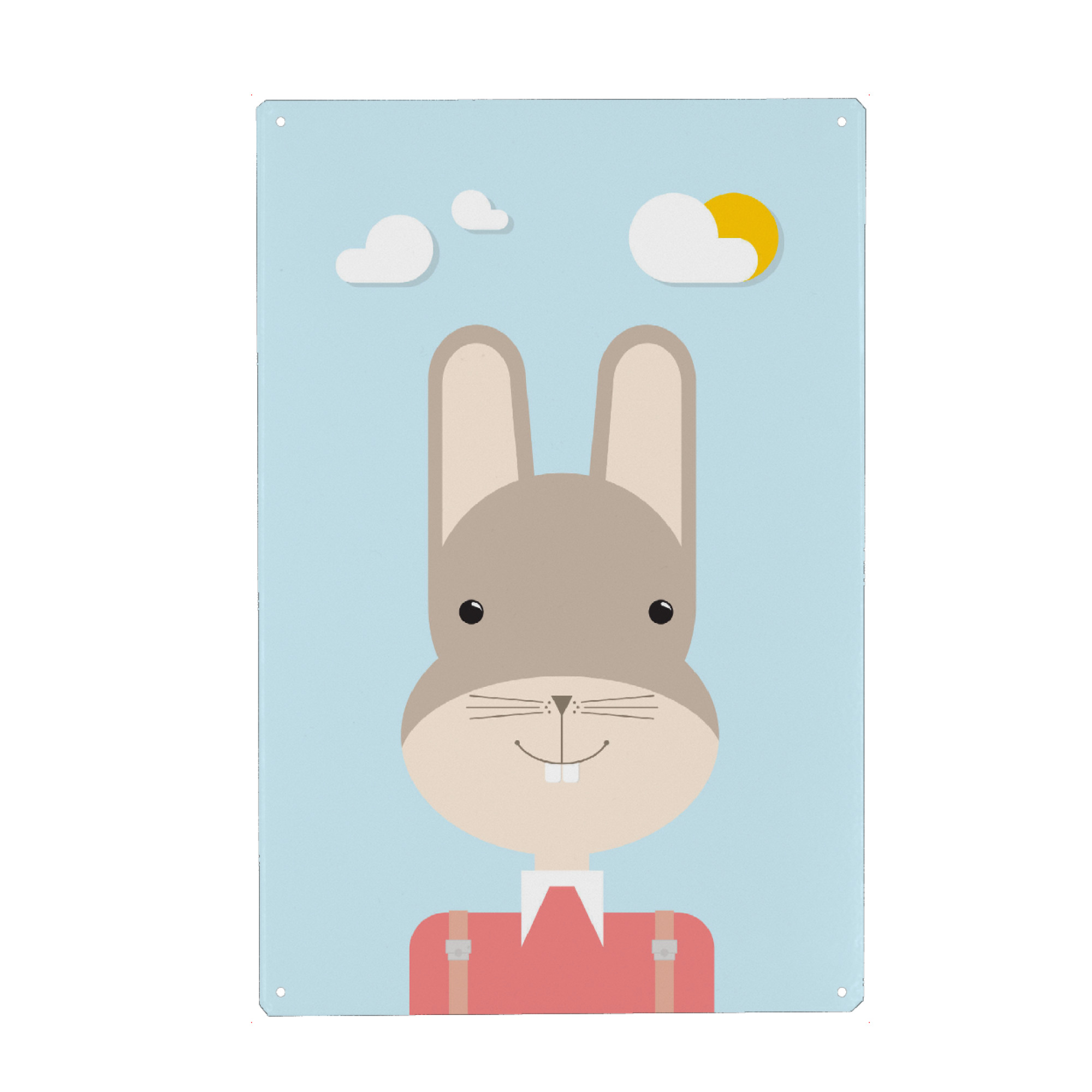 Metall Poster "Hase Portrait" artboxONE - Für Kinder,Tiere
