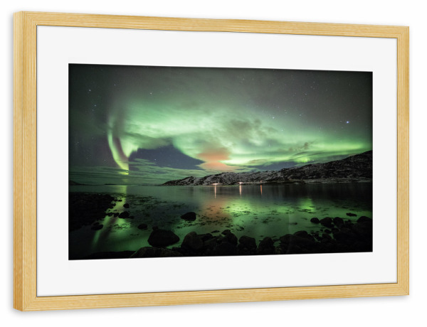 Poster mit Rahmen kiefer "Northern Light" artboxONE - Natur,Reise