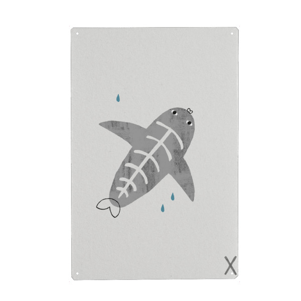 Metall Poster "ABC Kids X" artboxONE - Für Kinder,Buchstaben,Buchstaben / X