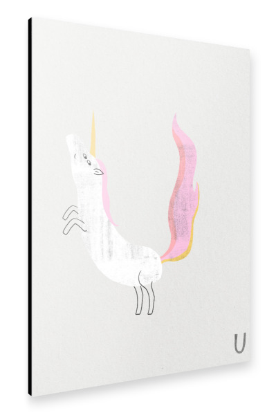 Alu-Dibond "ABC Kids U English" 30x20 cm artboxONE