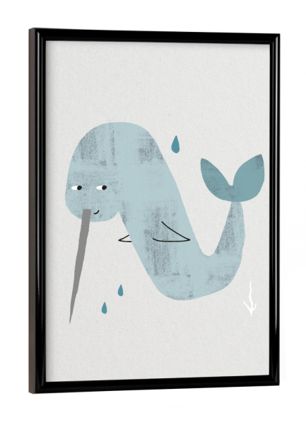 Poster mit schwarzem Rahmen "ABC Kids N" artboxONE - Für Kinder,Buchstaben,Buchstaben / N