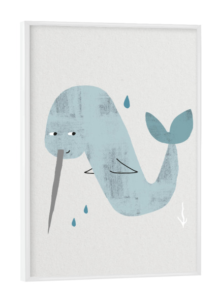 Poster mit weißem Rahmen "ABC Kids N" artboxONE - Für Kinder,Buchstaben,Buchstaben / N