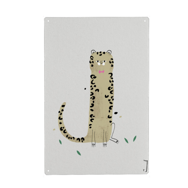 Metall Poster "ABC Kids J" artboxONE - Für Kinder,Buchstaben,Buchstaben / J