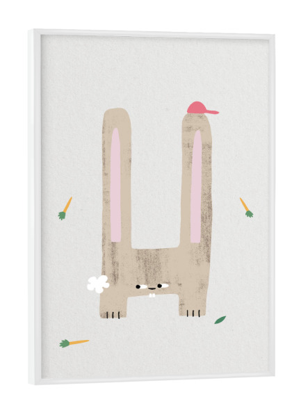 Poster mit weißem Rahmen "ABC Kids H" artboxONE - Für Kinder,Buchstaben,Buchstaben / H