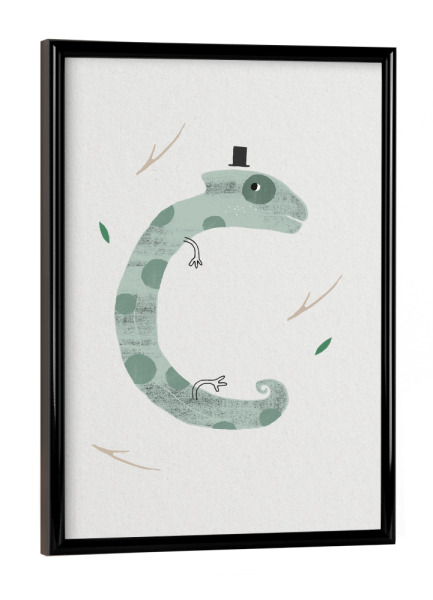Poster mit schwarzem Rahmen "ABC Kids c" artboxONE - Für Kinder,Buchstaben,Buchstaben / C