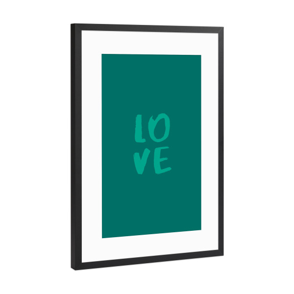 Poster mit Rahmen Schwarz (Metallic) "Love Arcadia" artboxONE - Typografie,Liebe,Arcadia - Love,Liebe,Typo,Typografie,Typography,Arcadia