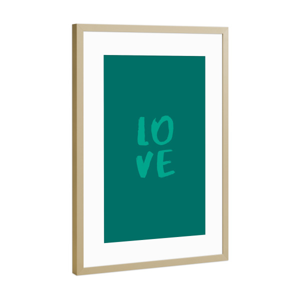 Poster mit Rahmen Gold "Love Arcadia" artboxONE - Typografie,Liebe,Arcadia - Love,Liebe,Typo,Typografie,Typography,Arcadia