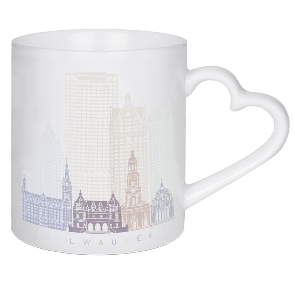 Herztasse "MILWAUKEE-SKYLINE-PASTELL" artboxONE - Städte,Architektur