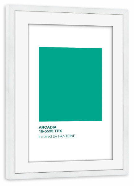 Poster mit Rahmen weiß "Arcadia" artboxONE - Typografie,Arcadia - Pantone,Trendfarbe,Trendcolour,Arcadia,Typo,Typografie,Typography