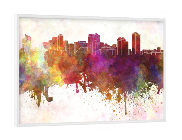 Poster mit weißem Rahmen "Manila skyline in watercolor" artboxONE - Städte,Reise,Abstrakt,Architektur,Reise / Asien