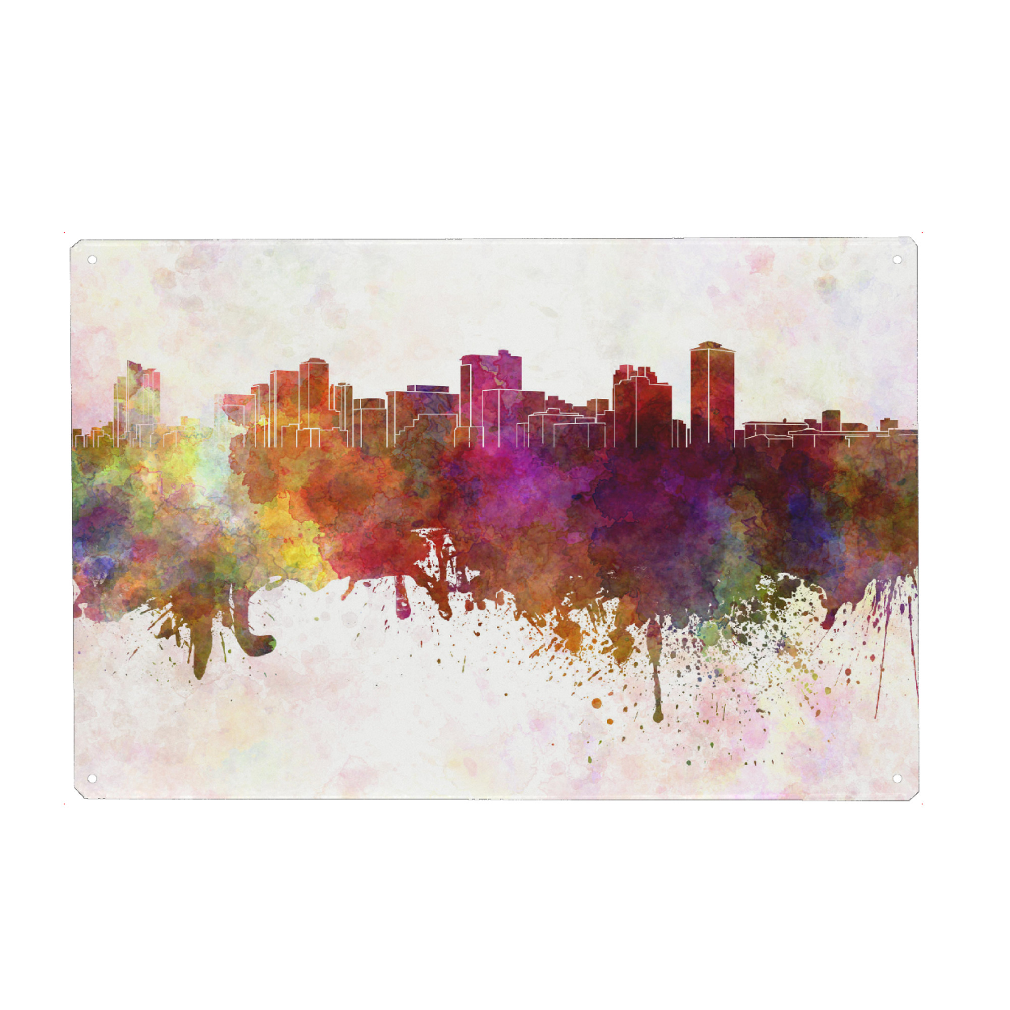 Metall Poster "Manila skyline in watercolor" artboxONE - Städte,Reise,Abstrakt,Architektur,Reise / Asien