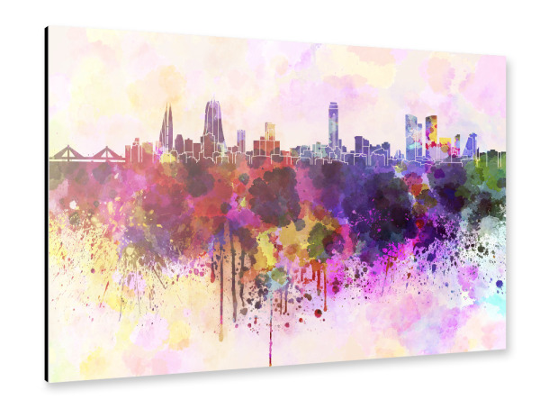 Alu-Dibond "Manama skyline in watercolor" 30x20 cm artboxONE