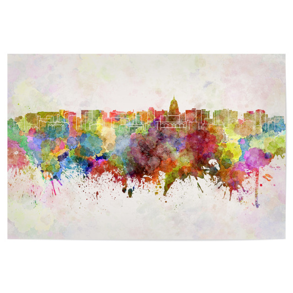Poster 30x20 cm "Madison skyline in watercolor" artboxONE - Städte,Reise,Abstrakt,Architektur