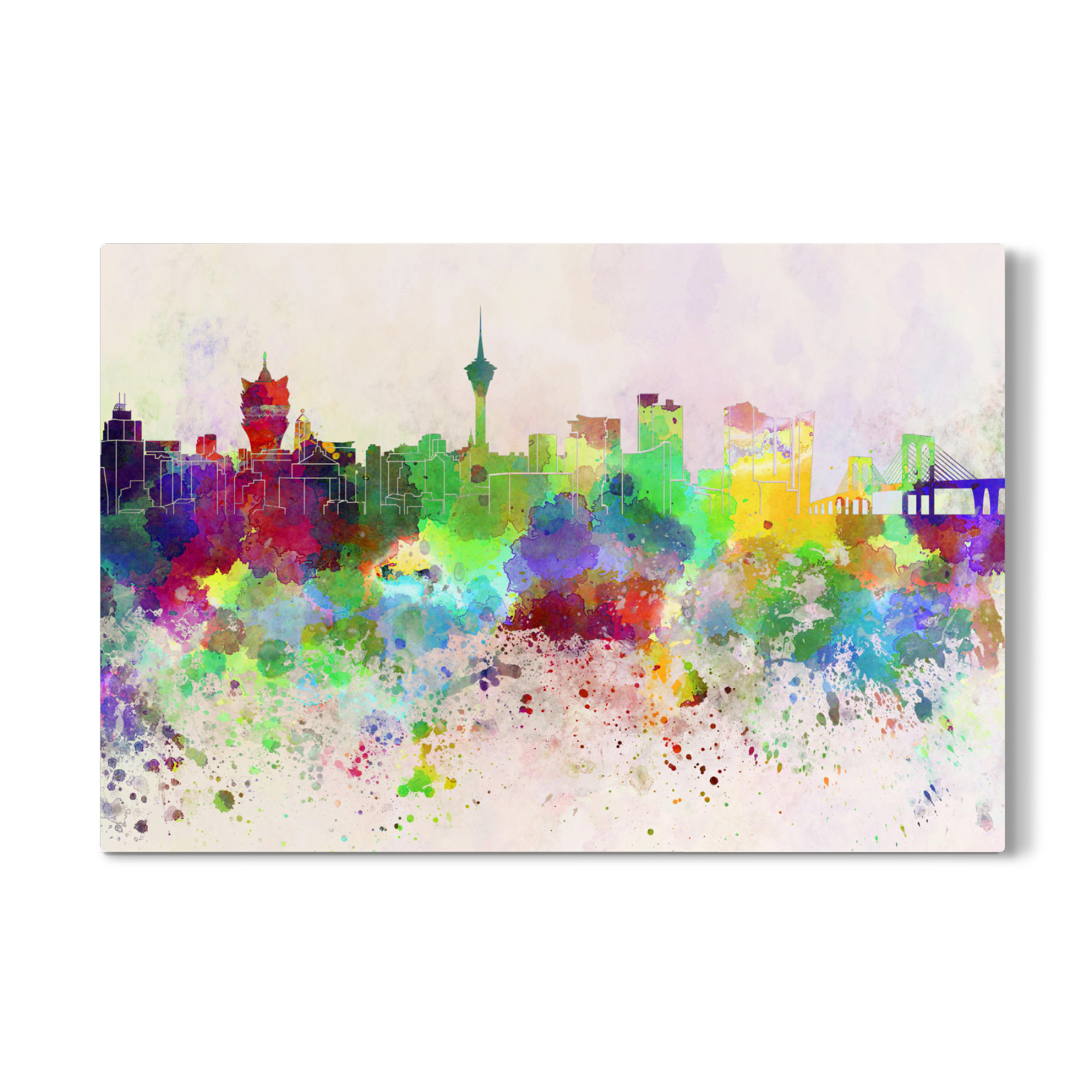 Galerie-Print "Macau skyline in watercolor" 75x50 cm artboxONE