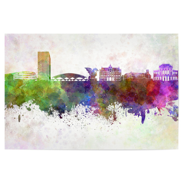 Poster 30x20 cm "Ljubljana skyline in watercolor" artboxONE - Städte,Reise,Abstrakt,Architektur