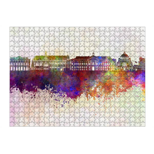 Puzzle Ravensburger "Liege skyline in watercolor" artboxONE - Städte,Reise,Abstrakt,Architektur
