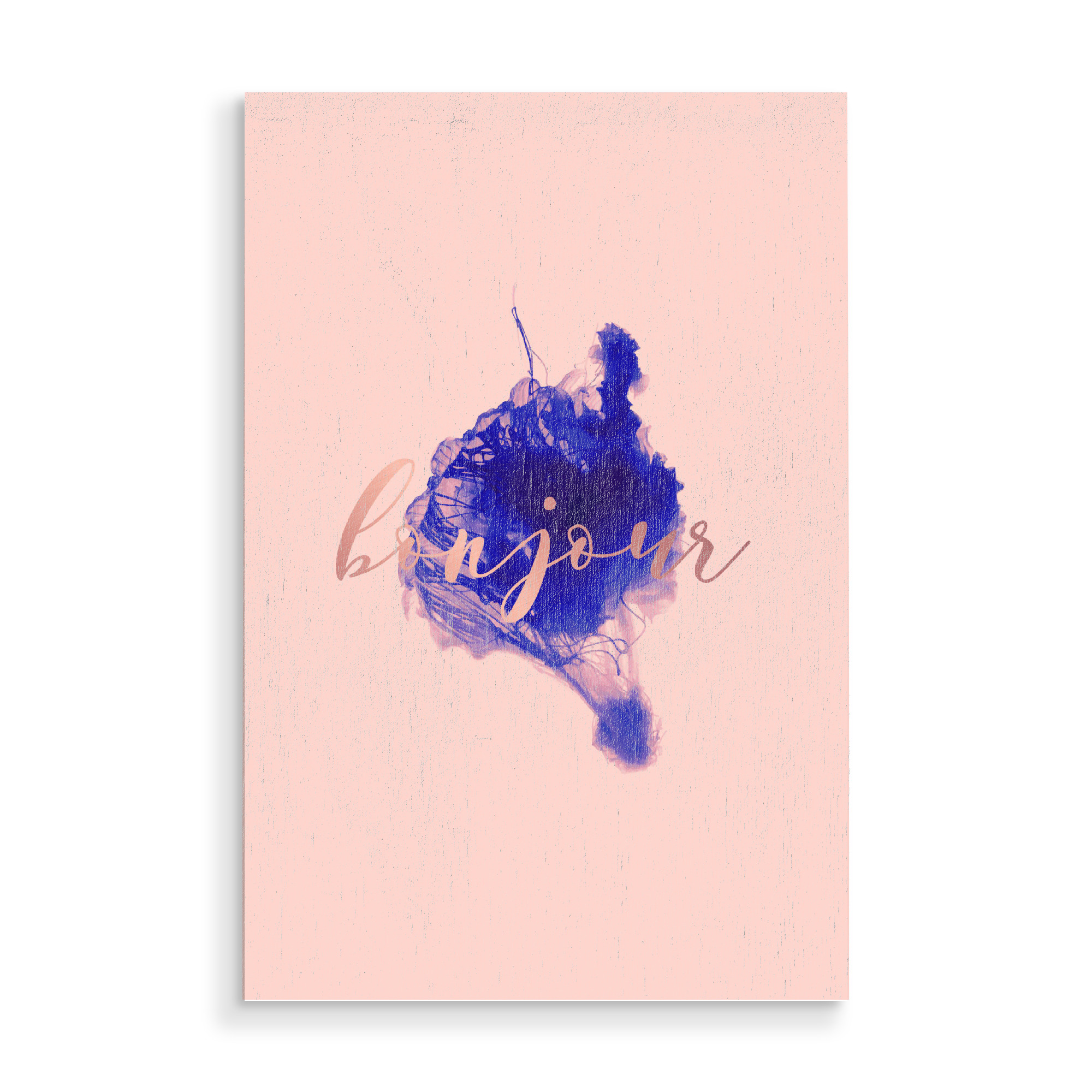Holzbild "Bonjour 5" artboxONE - Typografie,Natur,Tiere,Abstrakt