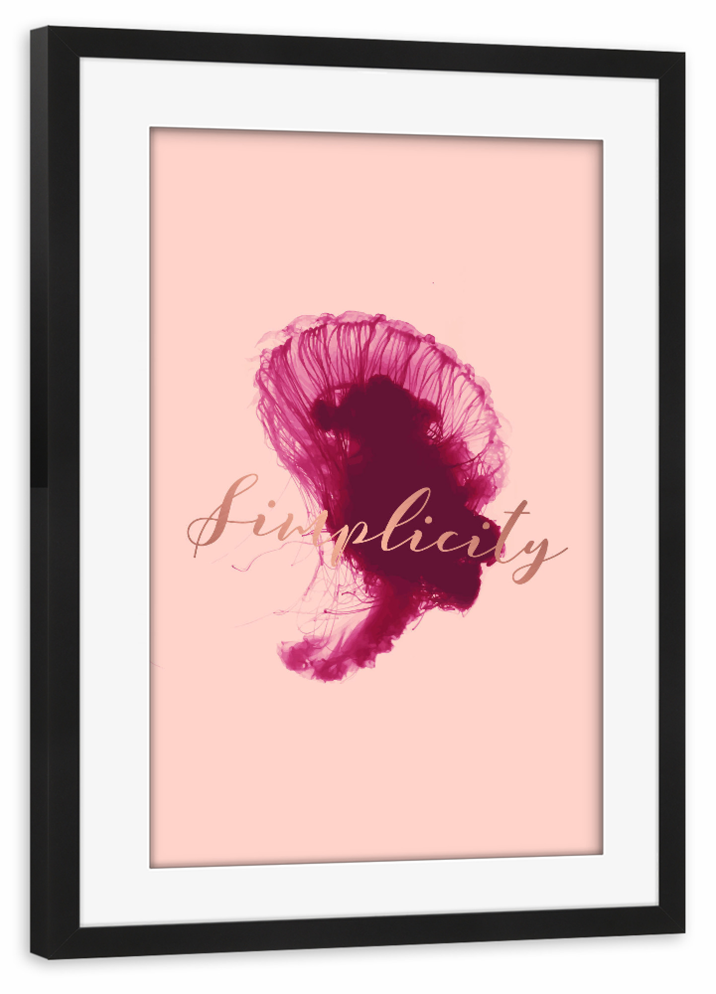 Poster mit Rahmen schwarz "Simplicity 2" artboxONE - Typografie,Natur,Tiere,Abstrakt