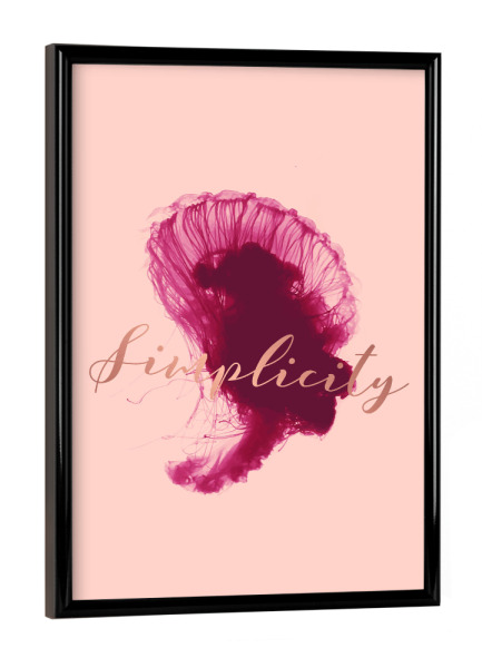Poster mit schwarzem Rahmen "Simplicity 2" artboxONE - Typografie,Natur,Tiere,Abstrakt