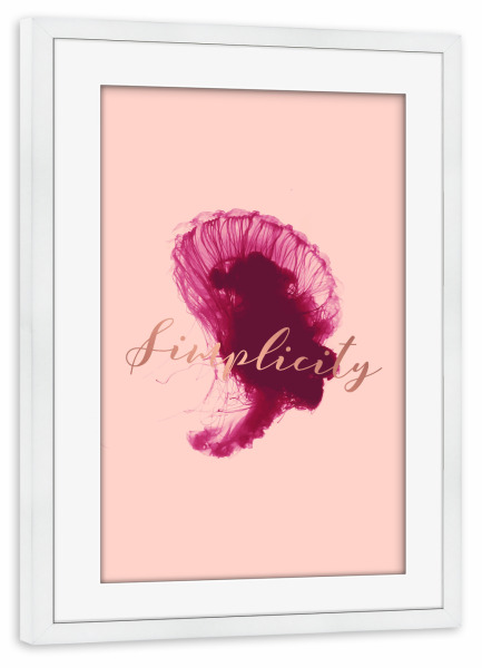 Poster mit Rahmen weiß "Simplicity 2" artboxONE - Typografie,Natur,Tiere,Abstrakt