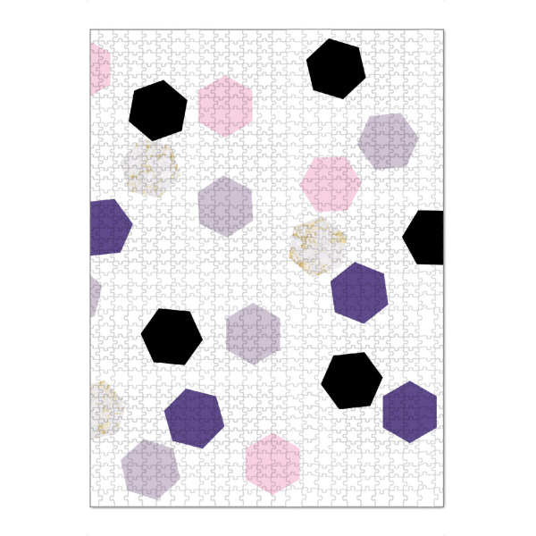 Puzzle Ravensburger "Geometric Hexagons Violet Marble 2" artboxONE - Abstrakt,Geometrie,Ultraviolet,Marmor