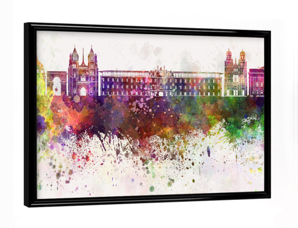 Poster mit schwarzem Rahmen "Dijon skyline in watercolor" artboxONE - Städte,Reise,Abstrakt,Architektur