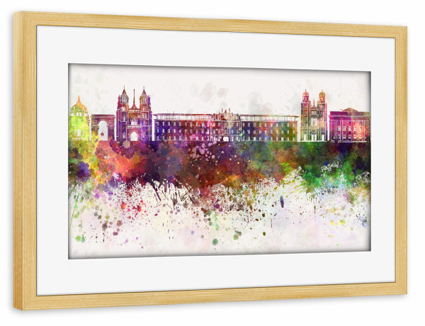 Poster mit Rahmen kiefer "Dijon skyline in watercolor" artboxONE - Städte,Reise,Abstrakt,Architektur