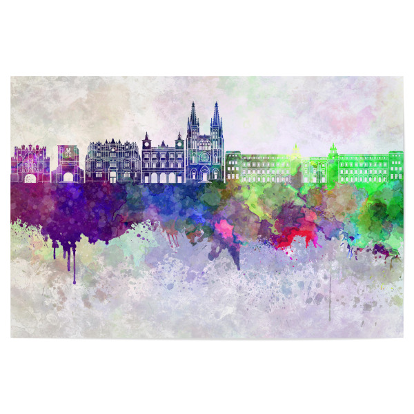 Poster "Burgos skyline in watercolor" artboxONE - Städte,Reise,Abstrakt,Architektur