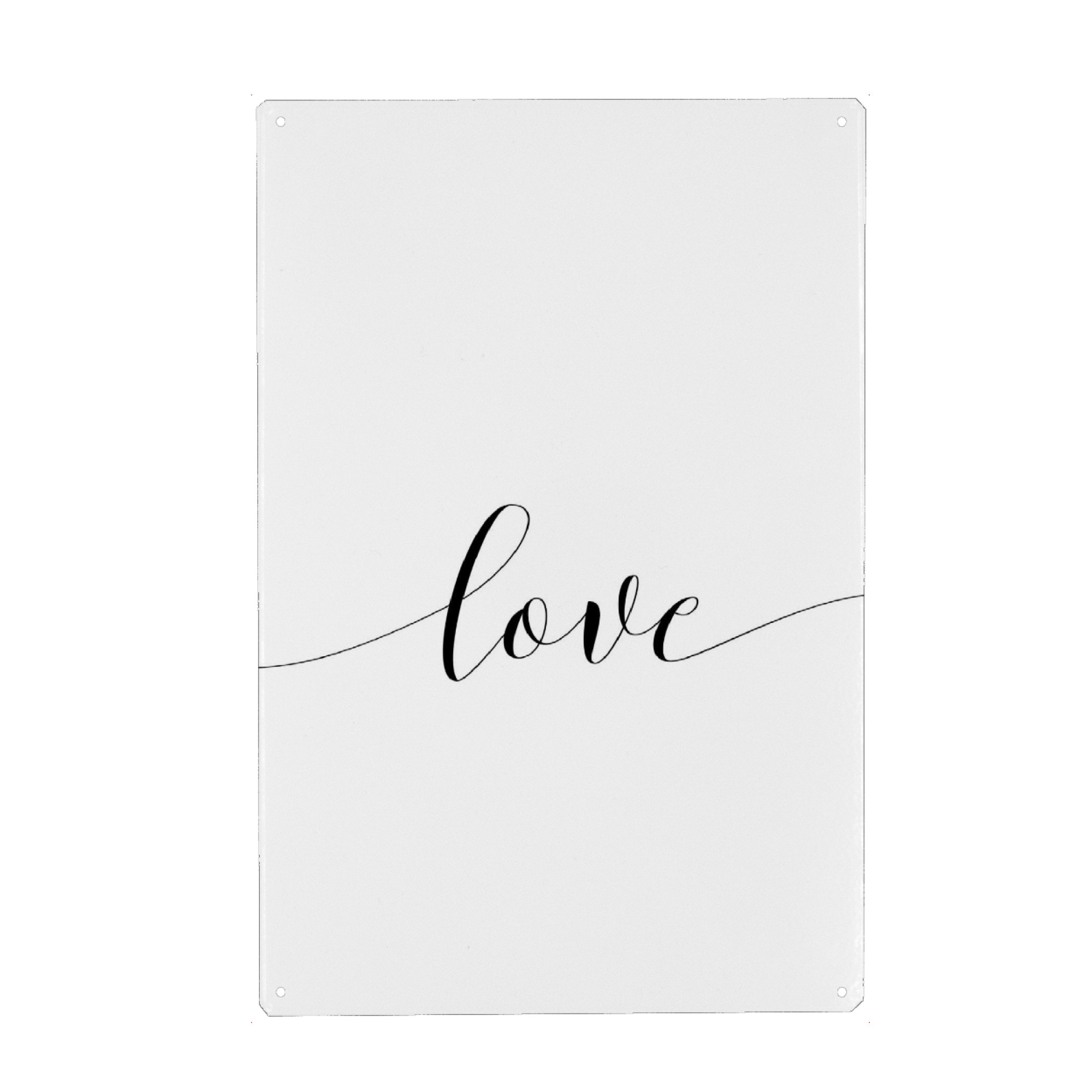 Metall Poster "Love x" artboxONE - Typografie,Schwarzweiß - Love,Love quote,Script font,Valentines tag - Blechschild