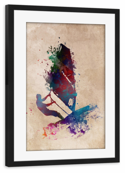 Poster mit Rahmen schwarz "Surfer" artboxONE - Sport,Sport / Sommerspiele,Sport / Motivation