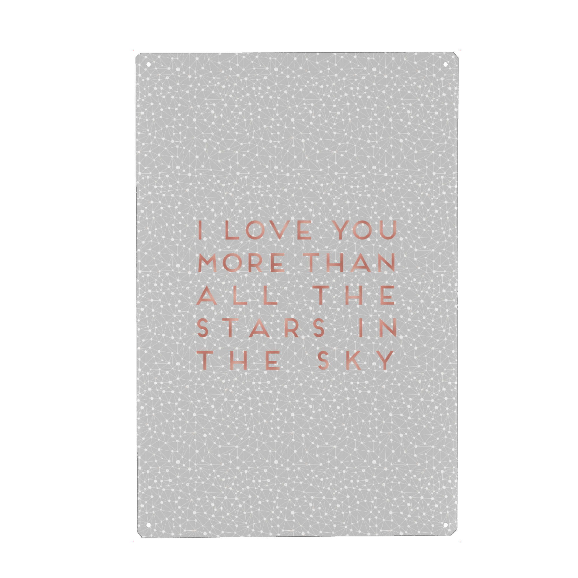 Holzbild "I Love You More Than" artboxONE - Typografie,Abstrakt,Geometrie,Liebe,Galaxy