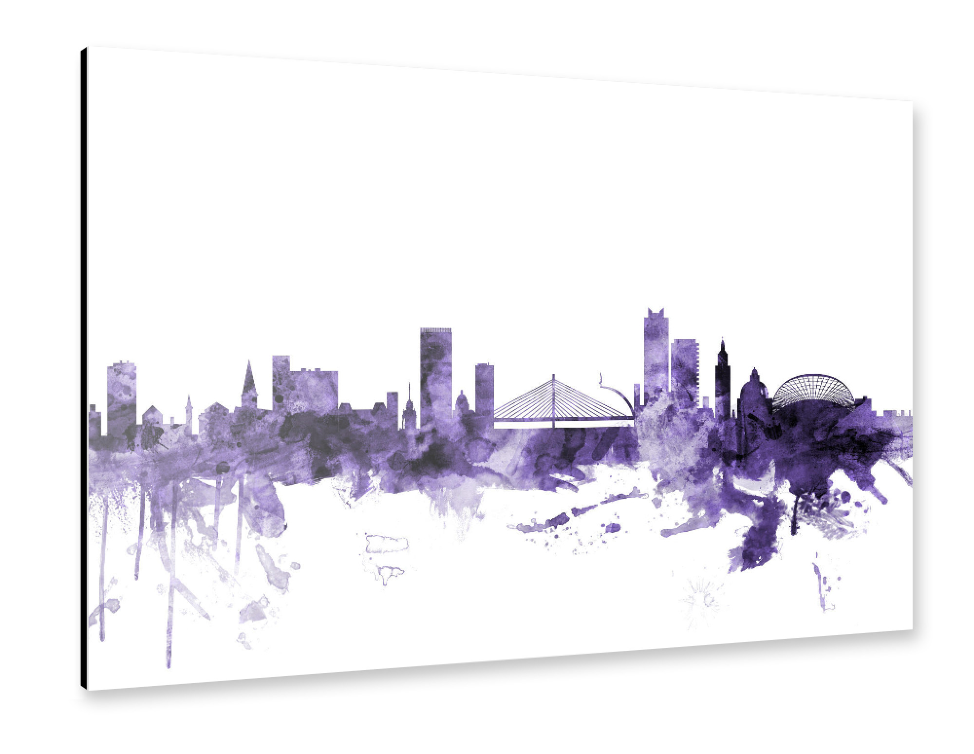 Alu-Dibond "Liege Belgium Skyline" 75x50 cm artboxONE