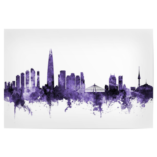 Poster "Seoul Skyline South Korea 3" artboxONE - Städte,Reise,Ultraviolet,Städte / Weitere