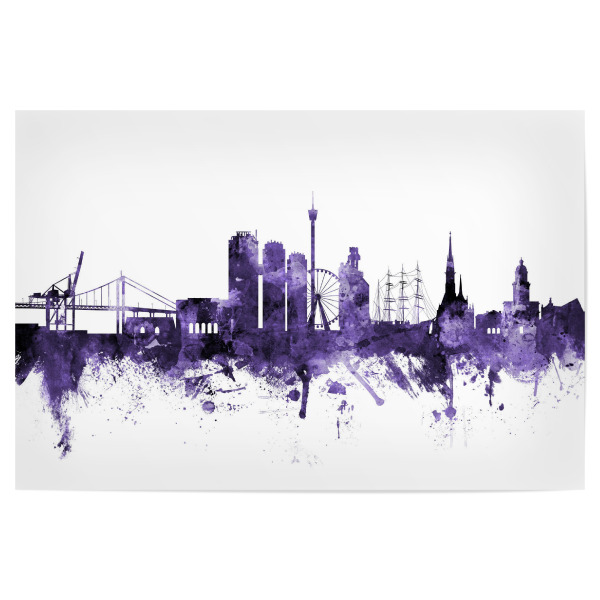 Poster 30x20 cm "Gothenburg Sweden Skyline 2" artboxONE - Städte,Reise,Ultraviolet,Städte / Weitere