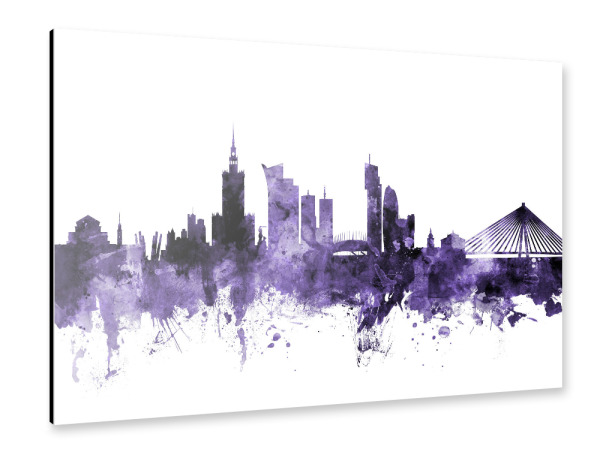 Alu-Dibond "Warsaw Poland Skyline 2" 30x20 cm artboxONE