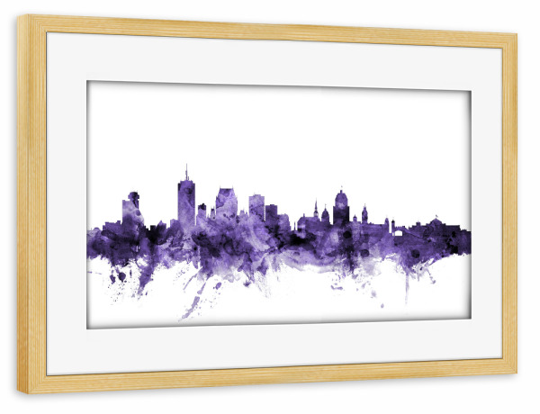 Poster mit Rahmen kiefer "Quebec Canada Skyline" artboxONE - Städte,Reise,Ultraviolet,Städte / Weitere