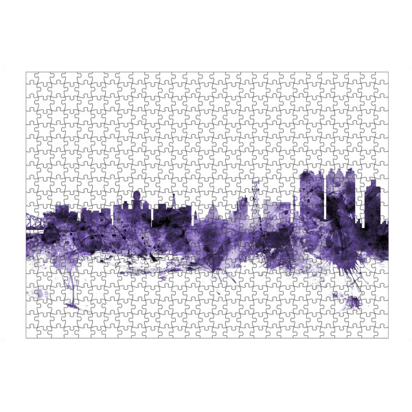Puzzle Ravensburger "Calcutta (Kolkata) India Skyline" artboxONE - Städte,Reise,Ultraviolet,Städte / Weitere